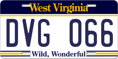 WV license plate DVG066