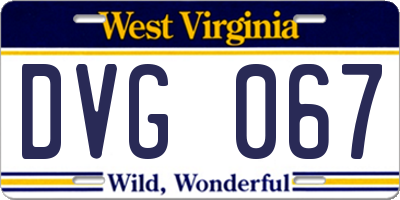 WV license plate DVG067