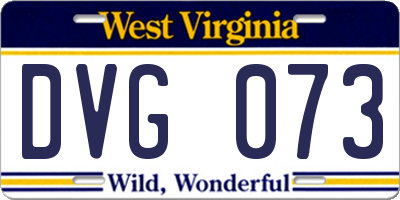 WV license plate DVG073