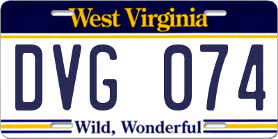 WV license plate DVG074
