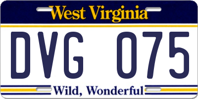 WV license plate DVG075
