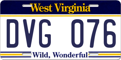 WV license plate DVG076