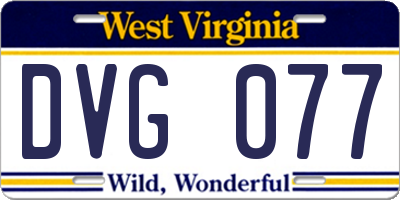 WV license plate DVG077