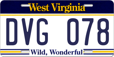WV license plate DVG078