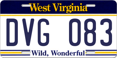 WV license plate DVG083