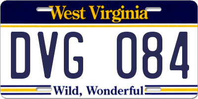 WV license plate DVG084