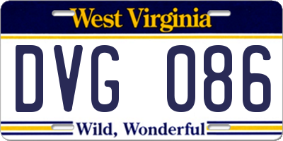 WV license plate DVG086