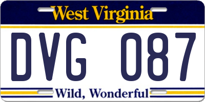 WV license plate DVG087