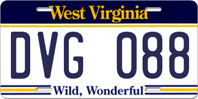 WV license plate DVG088