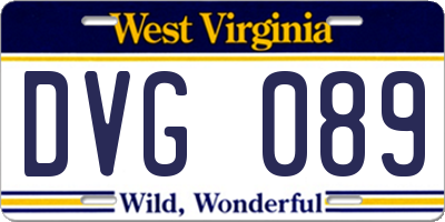 WV license plate DVG089