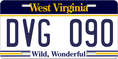 WV license plate DVG090