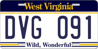 WV license plate DVG091