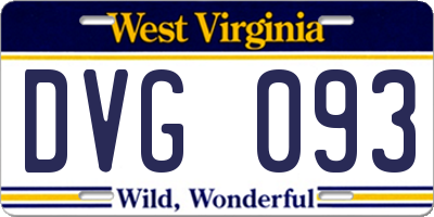 WV license plate DVG093
