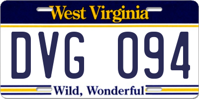 WV license plate DVG094