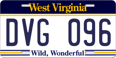 WV license plate DVG096