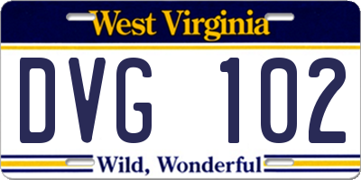 WV license plate DVG102