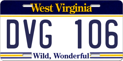 WV license plate DVG106