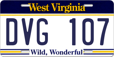 WV license plate DVG107