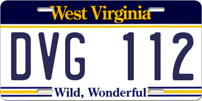 WV license plate DVG112