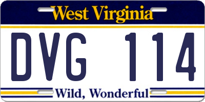 WV license plate DVG114
