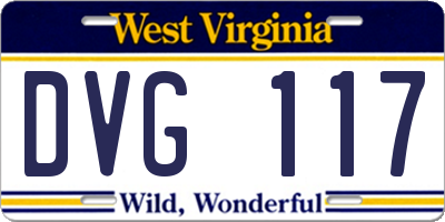 WV license plate DVG117
