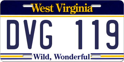 WV license plate DVG119