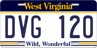 WV license plate DVG120