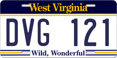 WV license plate DVG121