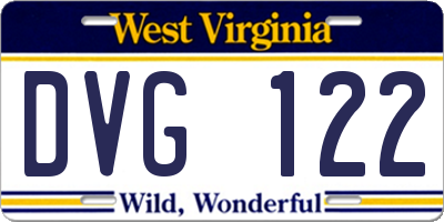 WV license plate DVG122
