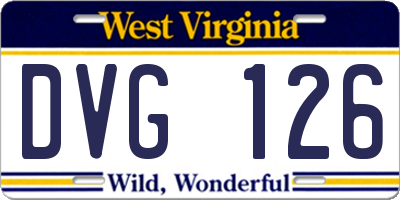 WV license plate DVG126