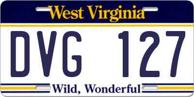 WV license plate DVG127