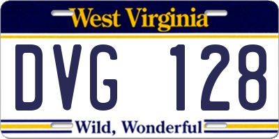 WV license plate DVG128