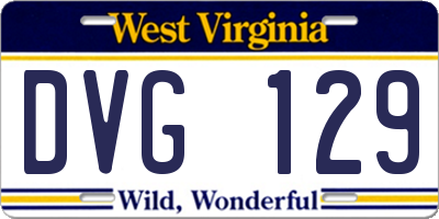 WV license plate DVG129