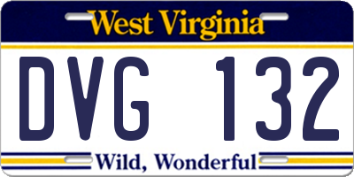 WV license plate DVG132