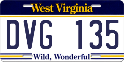 WV license plate DVG135