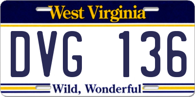 WV license plate DVG136