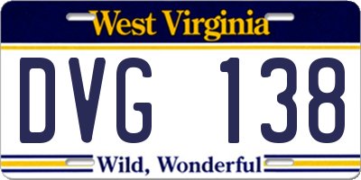 WV license plate DVG138