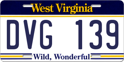 WV license plate DVG139