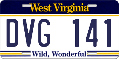 WV license plate DVG141
