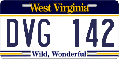 WV license plate DVG142