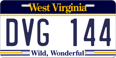 WV license plate DVG144