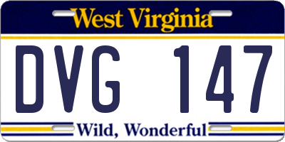 WV license plate DVG147