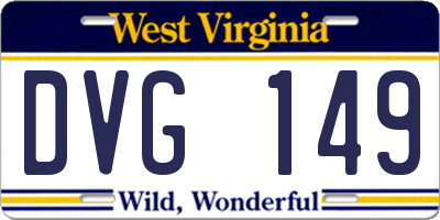 WV license plate DVG149
