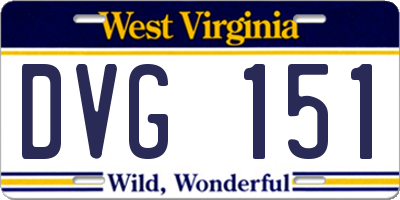 WV license plate DVG151