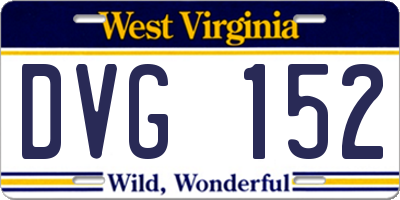 WV license plate DVG152