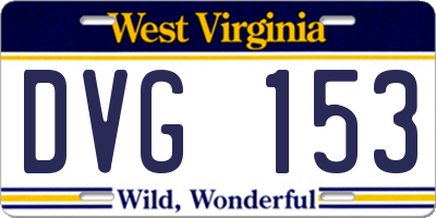 WV license plate DVG153