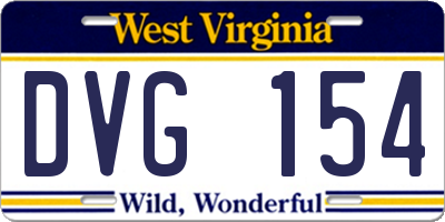 WV license plate DVG154