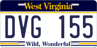 WV license plate DVG155