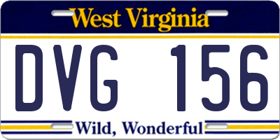 WV license plate DVG156