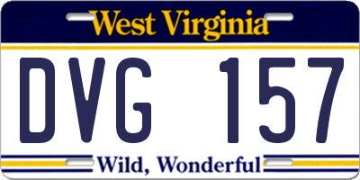 WV license plate DVG157